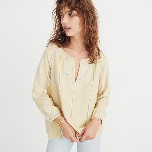 Madewell Tie-Back Peasant Top size medium
